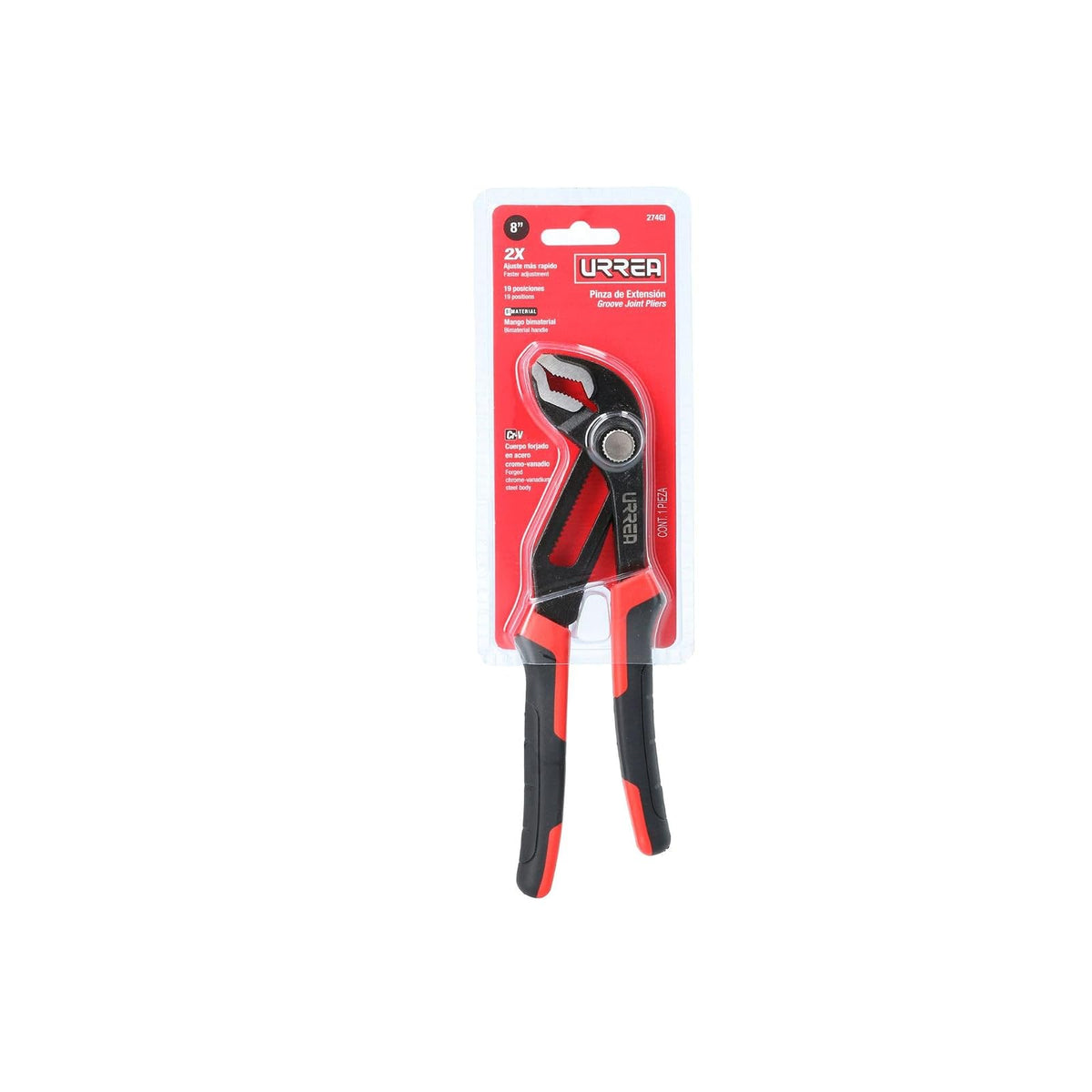 Urrea 274GI Pinza extensión 8" 7 posiciones Quick Release, color, pack of/paquete de 1