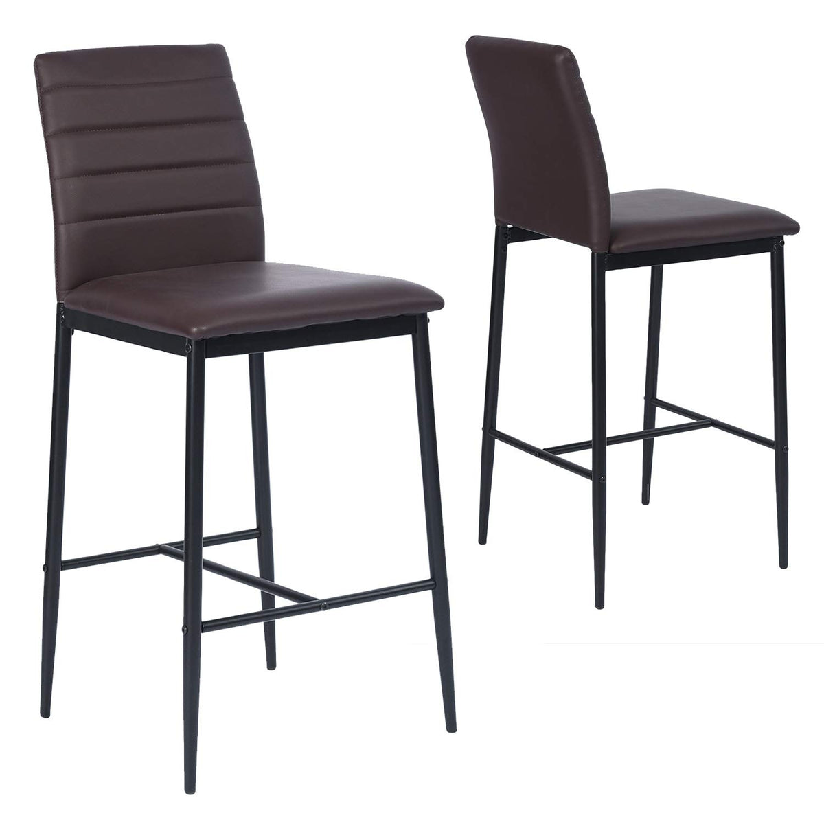 COKOS Juego de 2 Taburetes de Bar, Silla de Bar Moderno, con Respaldo, Aplicación Bar/Cocina/Restaurante (Marrón)