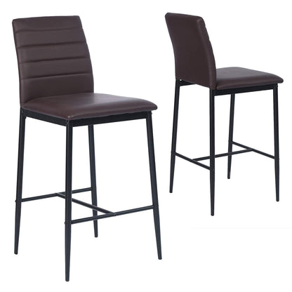 COKOS Juego de 2 Taburetes de Bar, Silla de Bar Moderno, con Respaldo, Aplicación Bar/Cocina/Restaurante (Marrón)