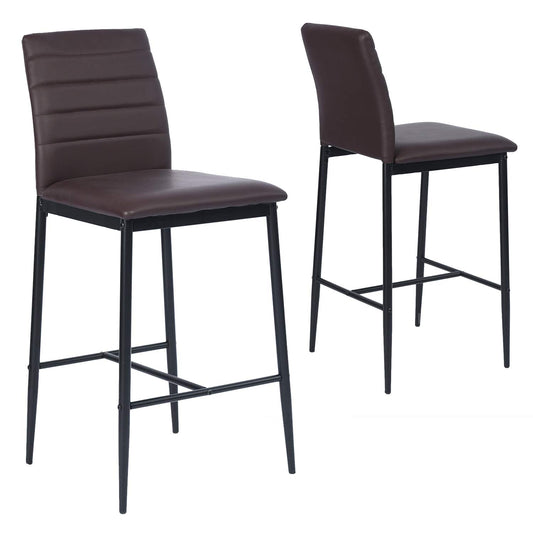 COKOS Juego de 2 Taburetes de Bar, Silla de Bar Moderno, con Respaldo, Aplicación Bar/Cocina/Restaurante (Marrón)