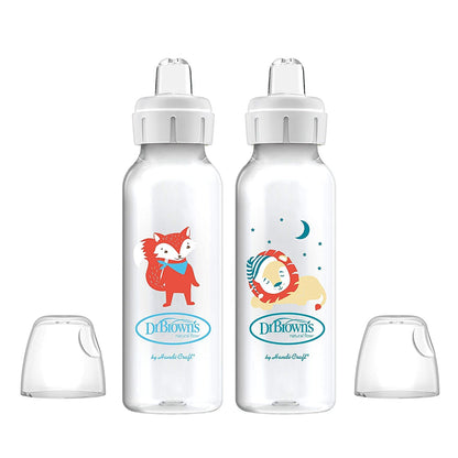 Dr. Brown's Boquilla Sippy Spout para Biberón, Flamingo - 2 Unidad (Paquete de 1) - 2 Pack, Fox & Lion