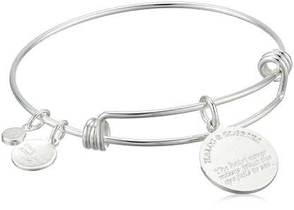 Halos & Glories, Initial M Shiny Silver Bangle Bracelet