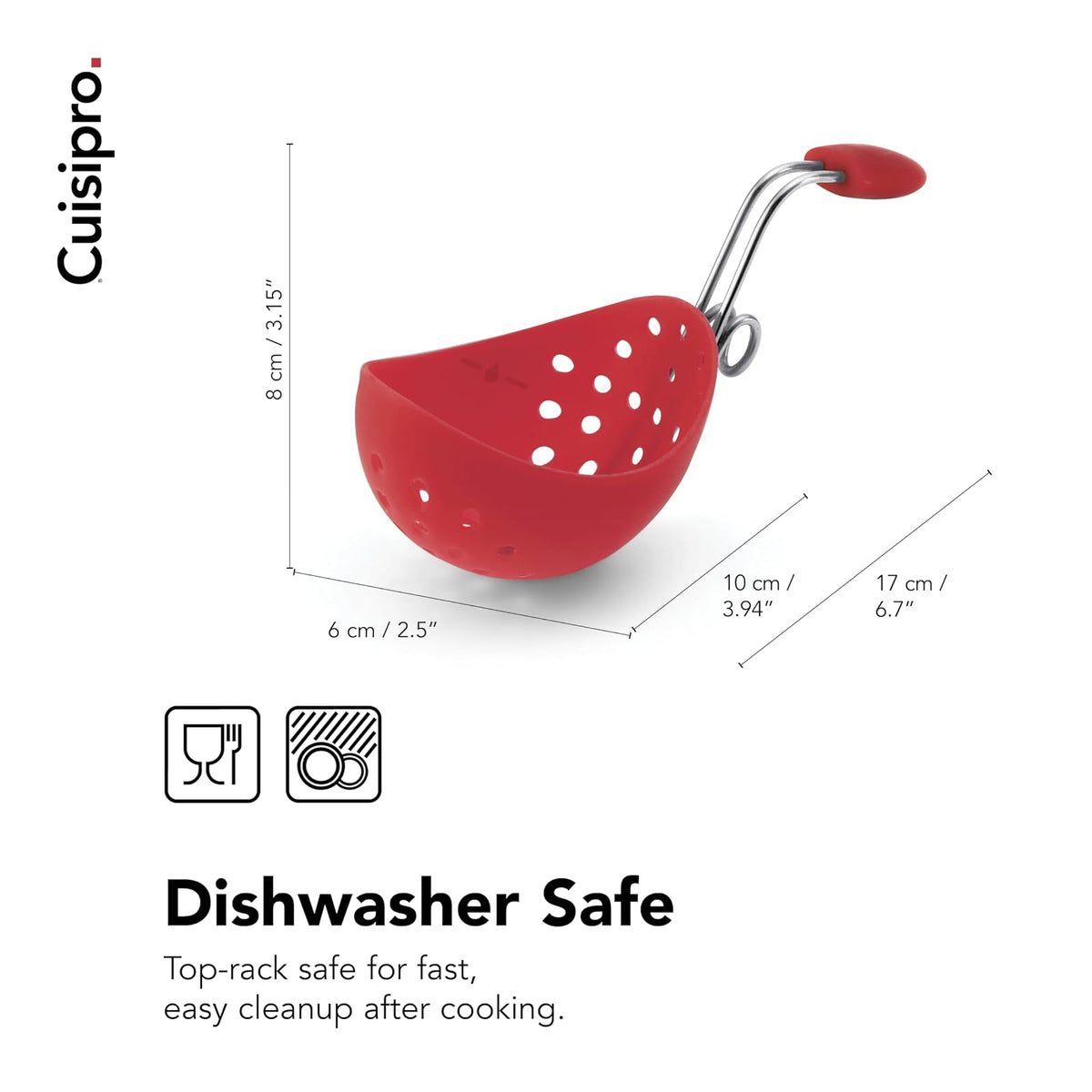 Cuisipro Egg Silicone Poacher Set of 2, Red