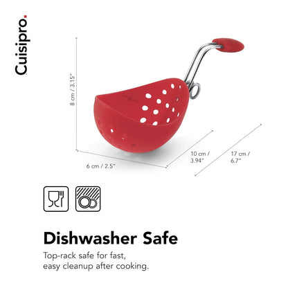 Cuisipro Egg Silicone Poacher Set of 2, Red