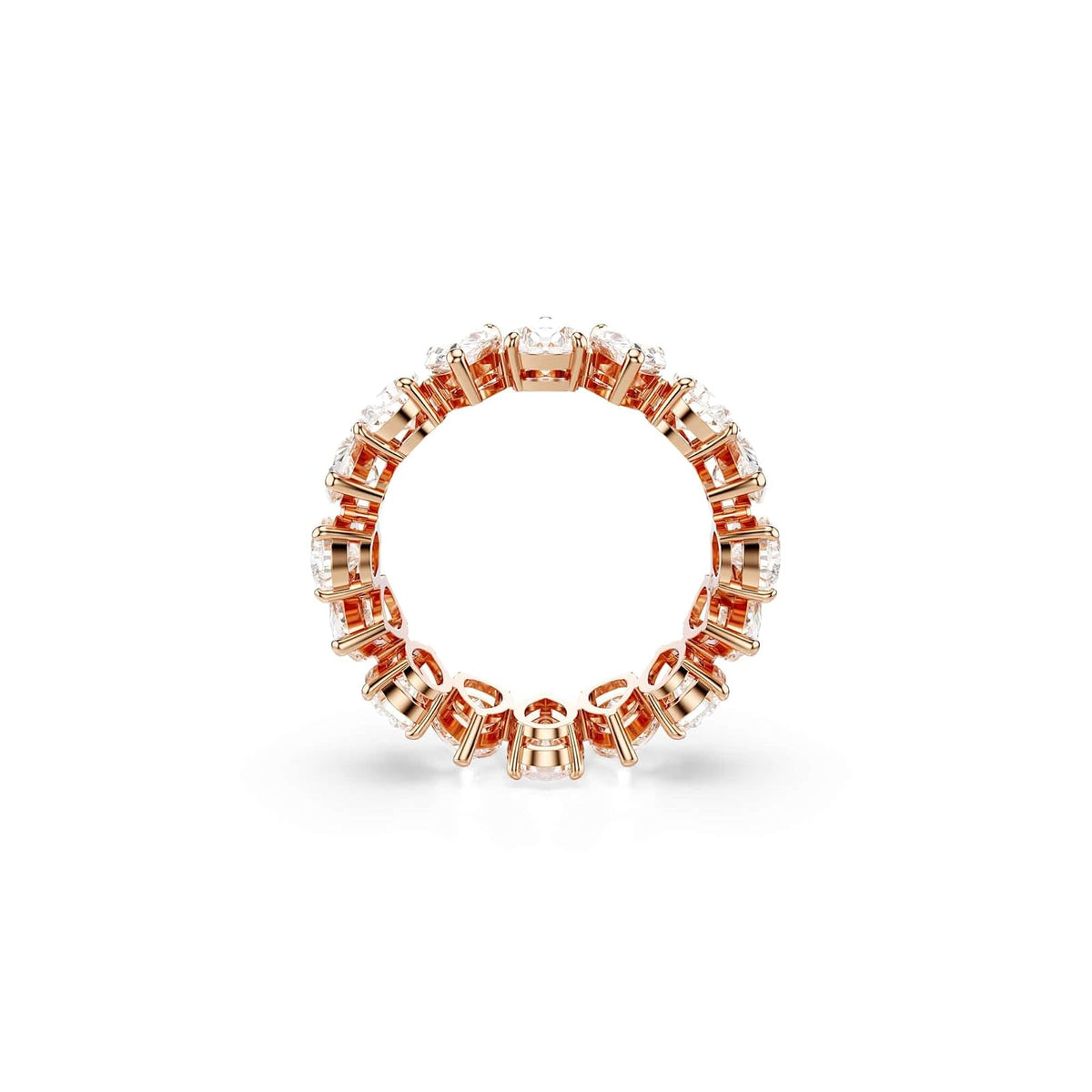 Swarovski Anillo Matrix Vittore, Talla pera, Blanco, Acabado tono oro rosa