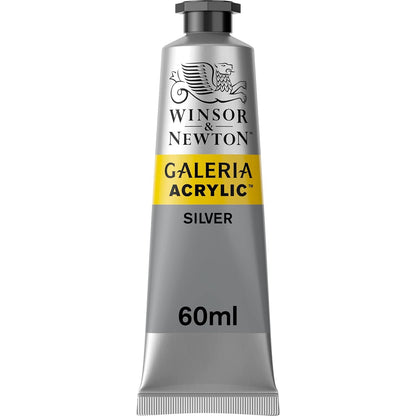 Winsor & Newton Galeria Pintura Acrílica, Tubo de 60 ml - Plata (Silver 617) - Tubo de 60 ml
