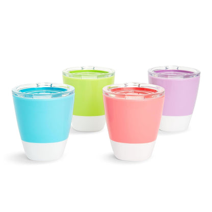 Munchkin Splash - Vasos para niños pequeños con tapas de entrenamiento, 207 ml, paquete de 4