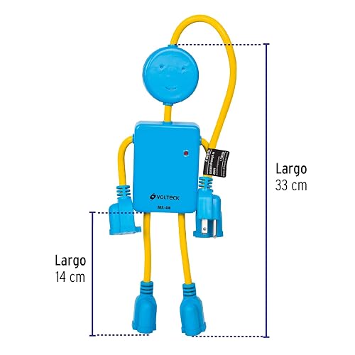 Volteck MUL-4NI, Multicontacto de niño, 4 entradas, 16 AWG