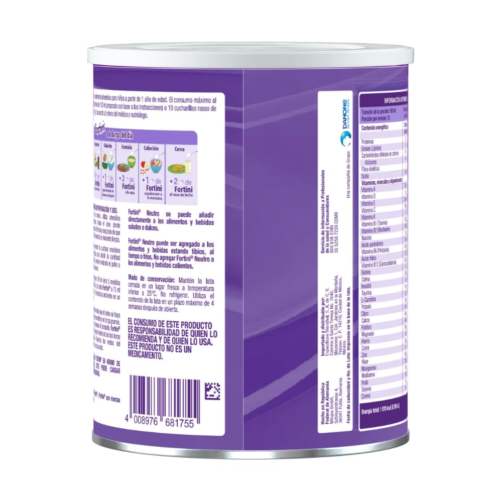 Fortini Manejo Dietético Neutro Niños, 1-10 Años, 400 g, Purple