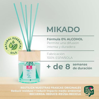 Cristalinas Ambientador de Cañas Ratán 3 Pack, Difusor sin Alcohol, Brisa Marina 40ml