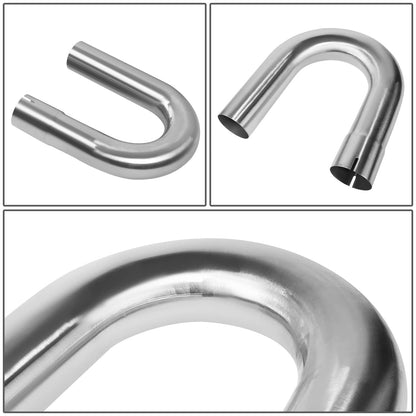 DNA MOTORING ZTL-25SS-8P Juego de 8 Piezas de Tubo de Escape de Acero Inoxidable de 2.5 Pulgadas, Recto y en U, Ajuste Universal