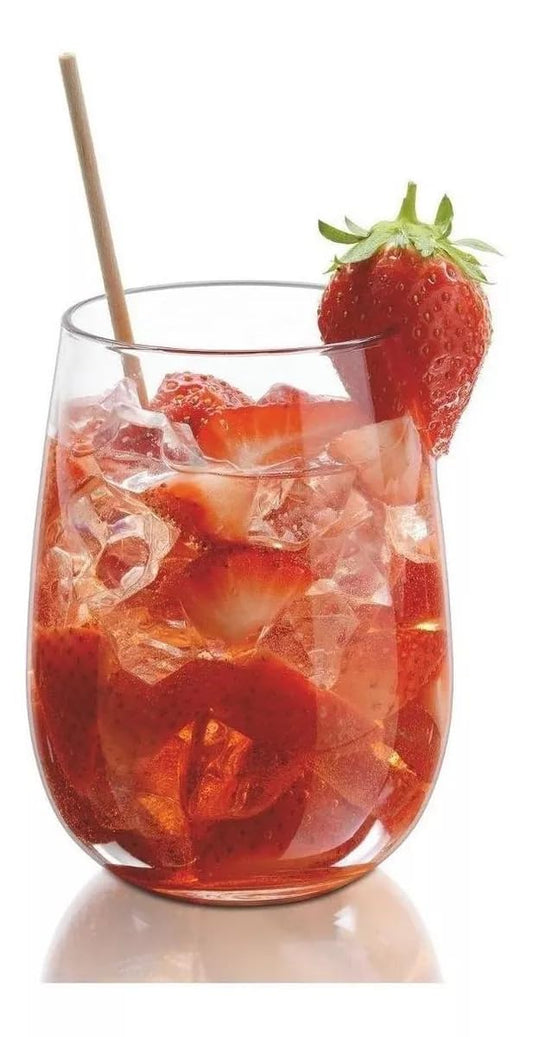 Borgonovo Ducale - Juego De 4 Vasos De Vidrio Soplado De 380 Ml. Vasos de Cristal Recipiente Cristalería Para Agua Té Helado Cerveza Jugo Cóctel Limonada Set 4 piezas