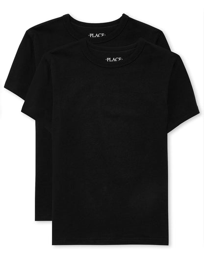 The Children's Place Camiseta Básica Paquete de 2 para Niño - Negro paquete de 2 - 5-6 Años