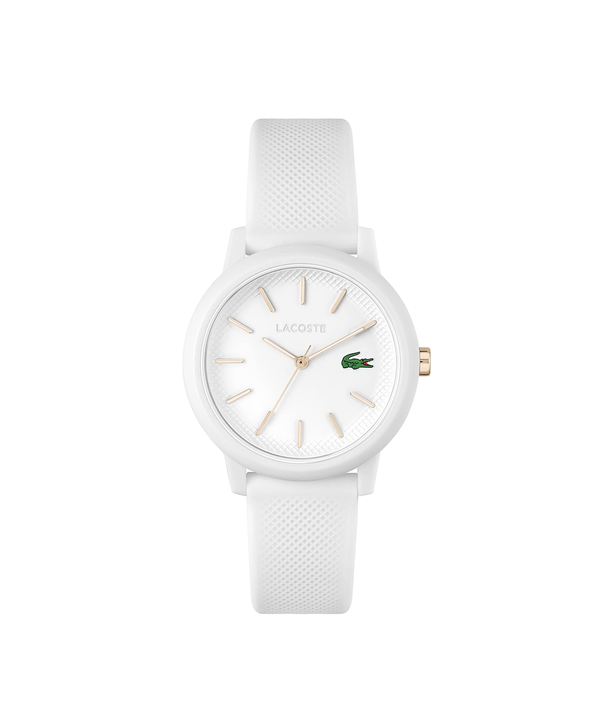 Lacoste 12.12 - Reloj de cuarzo para mujer - TR90 Case Quartz - Reloj deportivo de alta calidad, Blanco, 36 mm, Piqué