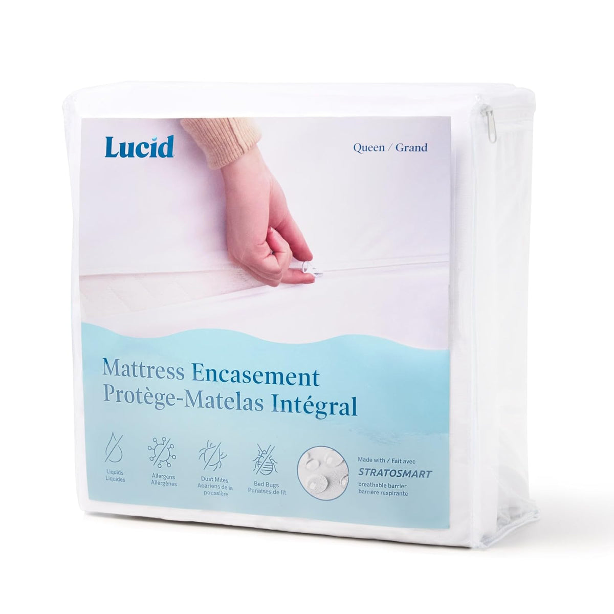 LUCID Protector de Almohada Impermeable, Paquete de 2 - Twin