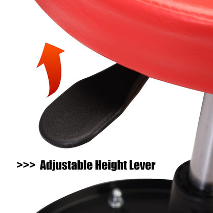 Big Red Asiento de Taller con Ruedas ATRHL6201R, Acolchado Ajustable, Bandeja de Herramientas, Rojo