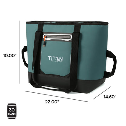 Titan by Arctic Zone - Bolsa térmica de lado suave, bolsa aislada con asa, correa de hombro y cierre para almuerzo, picnic y viajes, capacidad de 30 latas