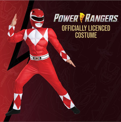 Disguise Red Ranger - Disfraz clásico para niño, rojo, mediano/(7-8)