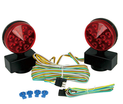 MaxxHaul 50015 Luces Remolque Magnéticas LED 12V Base Magnética DOT Rojo - 50015 Luces LED de remolque de 12 V con base magnética