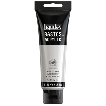 Liquitex Basics Pintura Acrílica, Tubo de 4 oz - Blanco (Iridescent White 238) - Tubo de 4 onzas