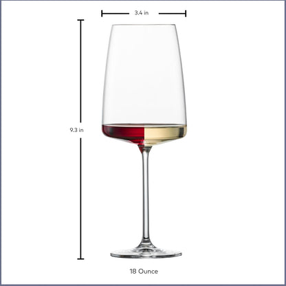 Zwiesel Glas Sensa Red Wine Glass (Juego de 6), vaso de vino para vino Rojo o Blanco, lavaplatos-Safe Made in Germany (18.1 Oz)