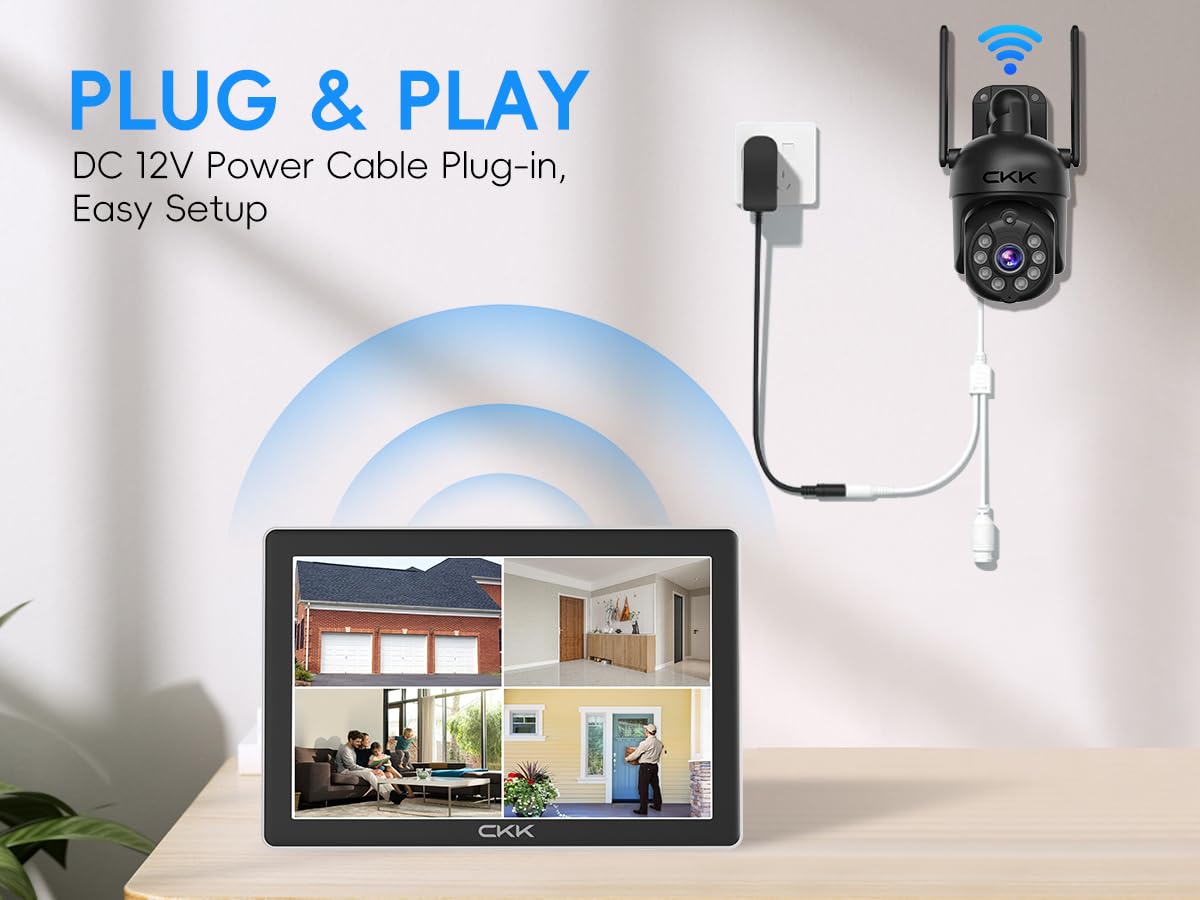 CKK Sistema de cámara de Seguridad de Audio de 5 MP 8 CH Sistema de cámara de vigilancia para el hogar con Disco Duro de 1 TB (1 cámara de Seguridad de 5 MP)