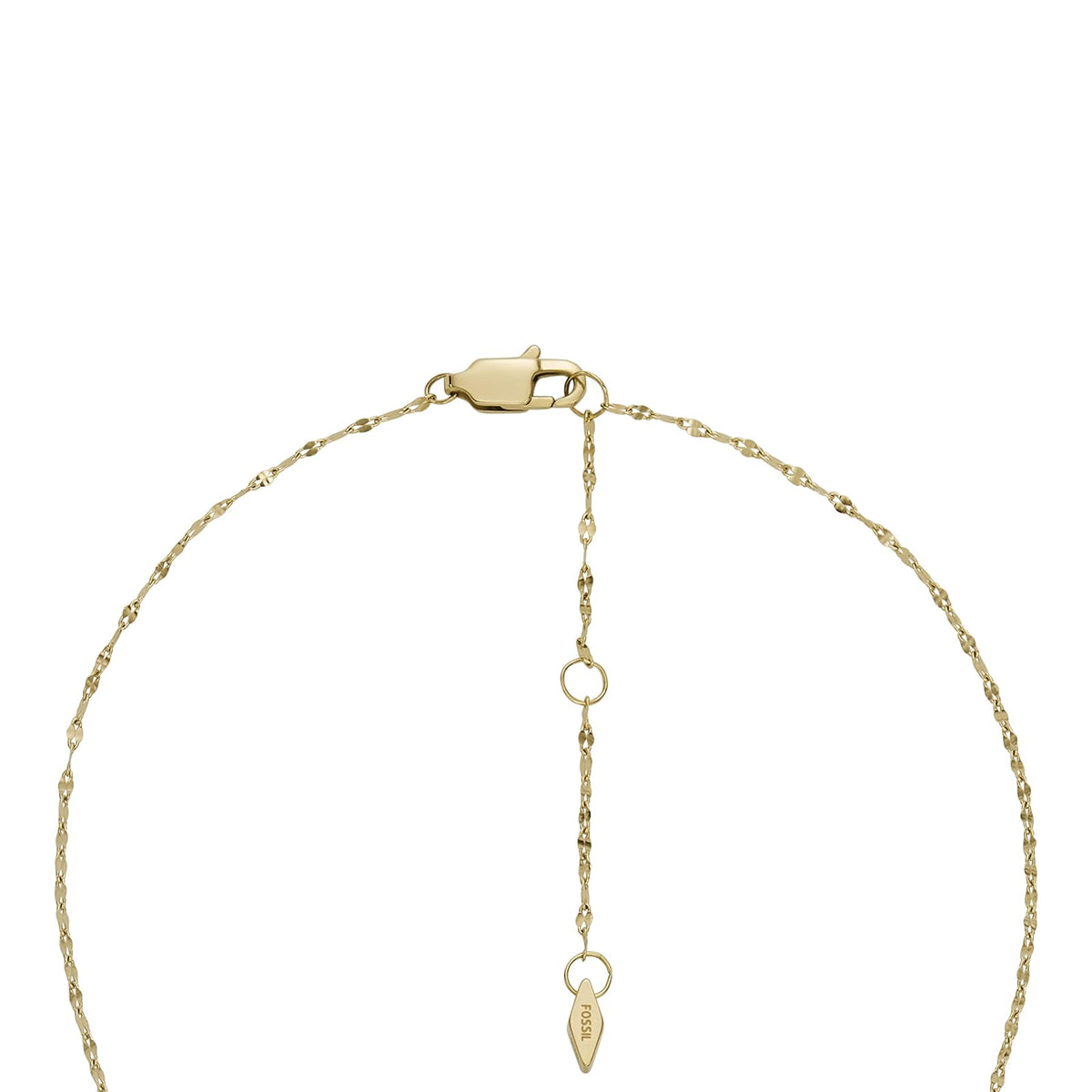 Fossil Women's Plated Stainless Steel Engravable Personalized Gift Pendant Chain Necklace for Women