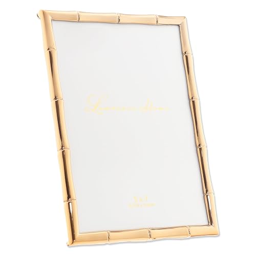 Lawrence Frames Marco de metal con diseño de bambú, 5 x 7 pulgadas, dorado