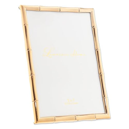 Lawrence Frames Marco de metal con diseño de bambú, 5 x 7 pulgadas, dorado
