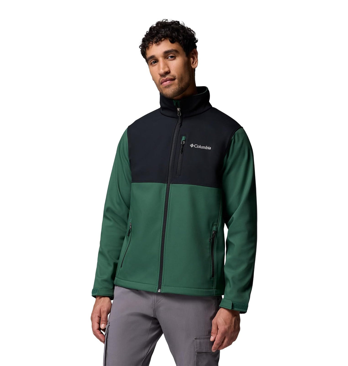 Columbia Ascender Chamarra Softshell para Hombre - 4X Grande - Selva lluviosa - Negro
