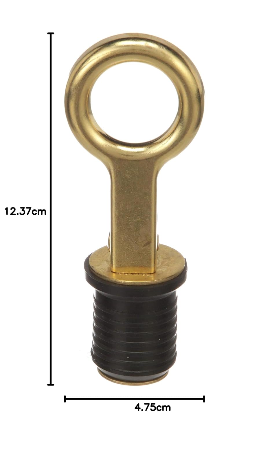 Attwood 7524A7 Tapón de Drenaje con Mango a presión, para desagües de 1 Pulgada de diámetro, se bloquea en su Lugar, Mango de latón, tapón de Goma