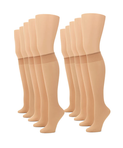 No Nonsense Medias hasta la Rodilla Paquete de 10 Pares - Talla Única - Nude - Paquete de 10 pares