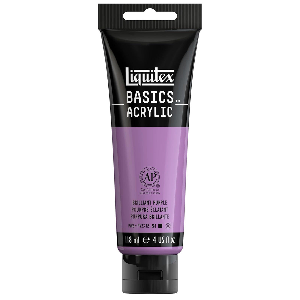 Liquitex Basics Pintura Acrílica, Tubo de 4 oz - Morado (Brilliant Purple 590) - Tubo de 4 oz