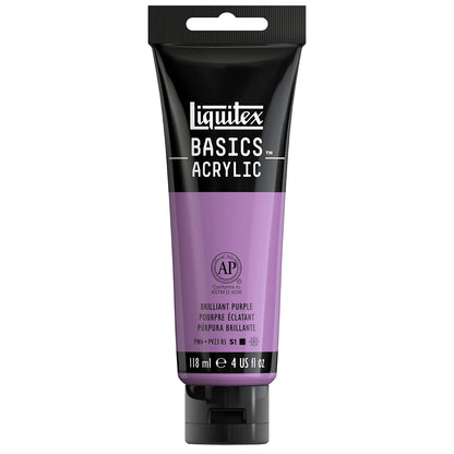 Liquitex Basics Pintura Acrílica, Tubo de 4 oz - Morado (Brilliant Purple 590) - Tubo de 4 oz