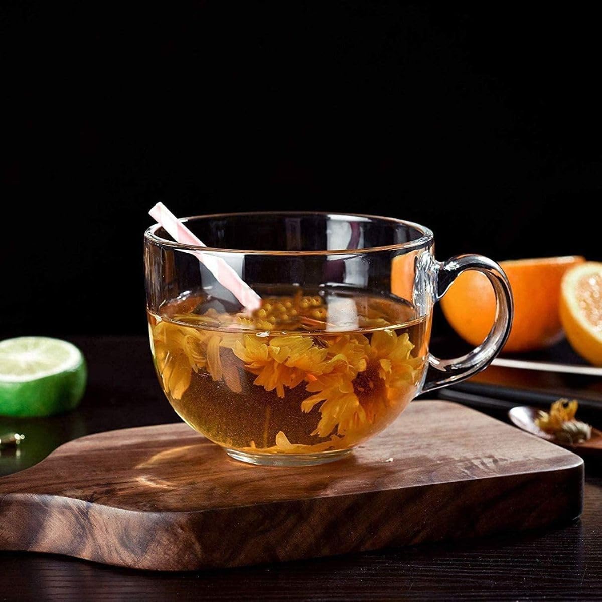 Borgonovo Jombo - Taza Grande De Vidrio Para Café 700 ml Taza Transparente Cristal Restaurantes, Fiestas, Café Tazón Cafetero