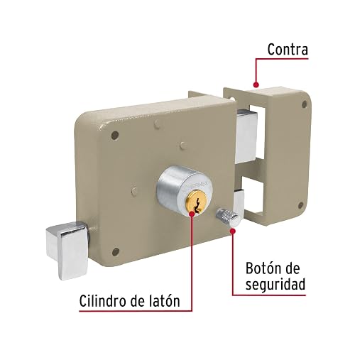 Hermex CS-75D, Cerradura de sobreponer, clásica, instala-fácil, derecha