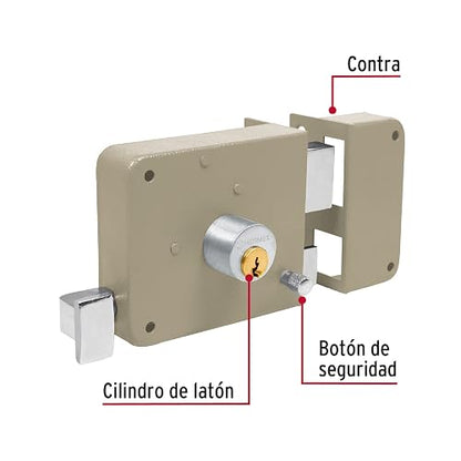 Hermex CS-75D, Cerradura de sobreponer, clásica, instala-fácil, derecha