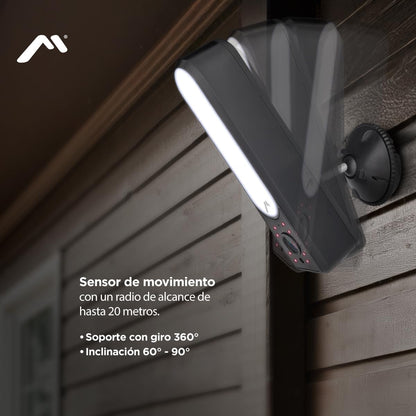 Cámara WiFi con Reflector, FullHD, 1080P, Vinculable a Smartphone con Luz LED y Reflector 360, Mitzu MSC-2018