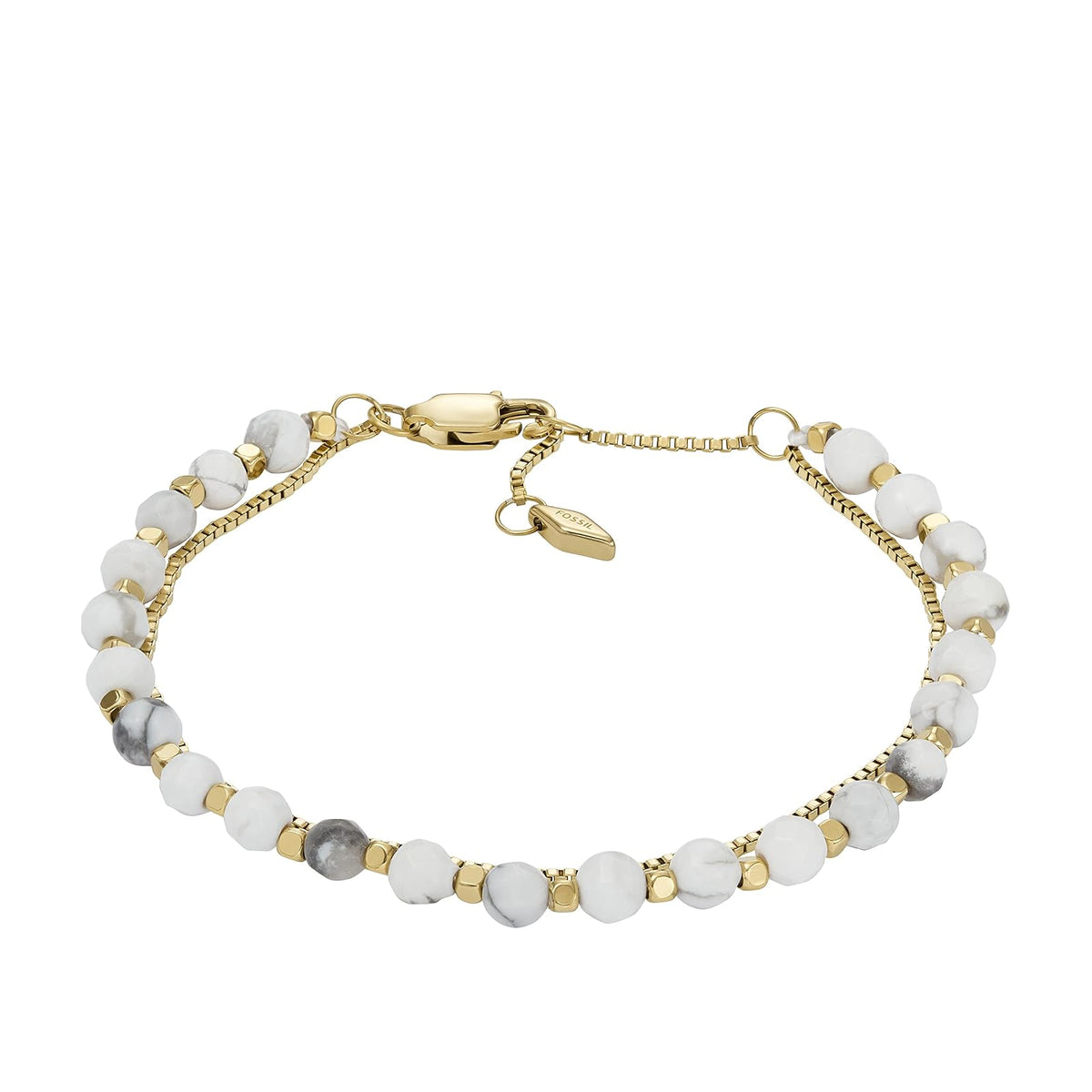 Fossil Pulsera jf04443710 all stacked up de acero inoxidable en color dorado para dama