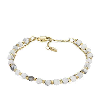 Fossil Pulsera jf04443710 all stacked up de acero inoxidable en color dorado para dama