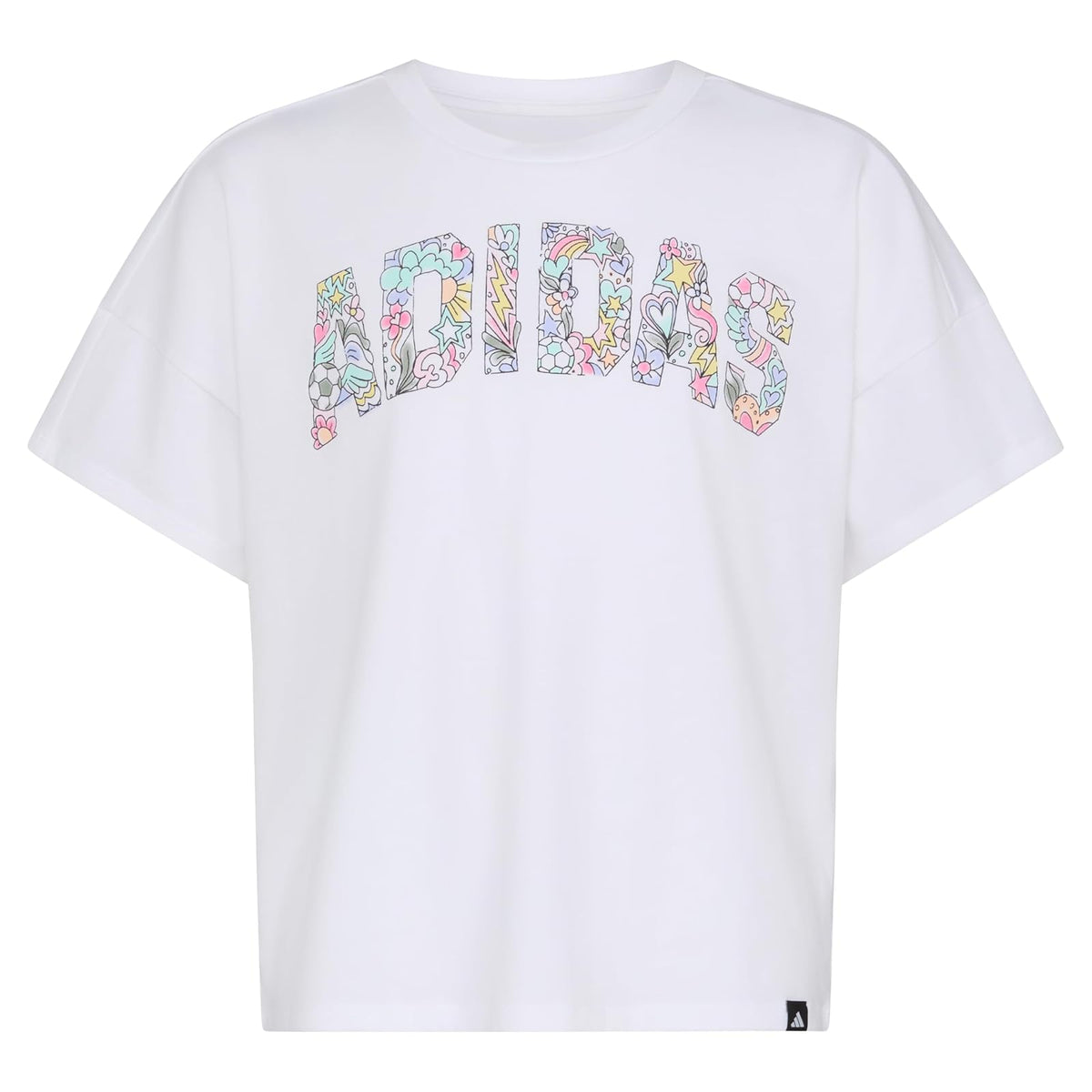 adidas Playera de Manga Corta con Hombros caídos para niña