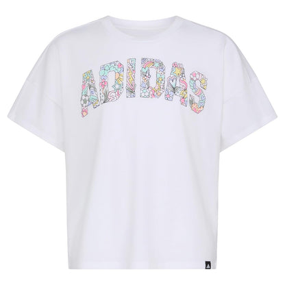 adidas Playera de Manga Corta con Hombros caídos para niña