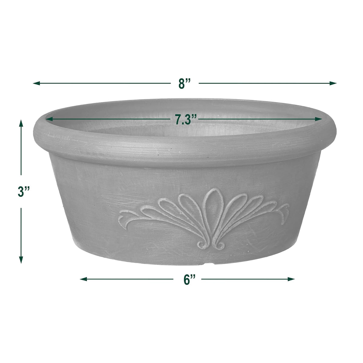 Arcadia Garden Products PSW TA20TC - Molde Compuesto de plástico/Piedra/Madera, sin Agujero de Drenaje (perforable), 8 x 3 Pulgadas, Color Terra Cotta
