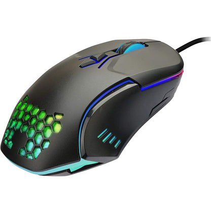 Nextep Mouse Gamer Dragon XT USB 6400 dpi, Base Metalica, RGB, 6 Botones SILENCIOSOS
