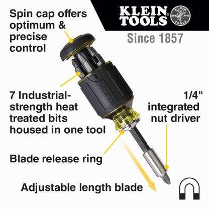 Klein Tools 85515 Juego de Destornilladores de Impacto Multi-Bit de 3 Piezas con Stubby 8-en-1, Mini Trinquete y Destornillador para Electrónicos 4-en-1
