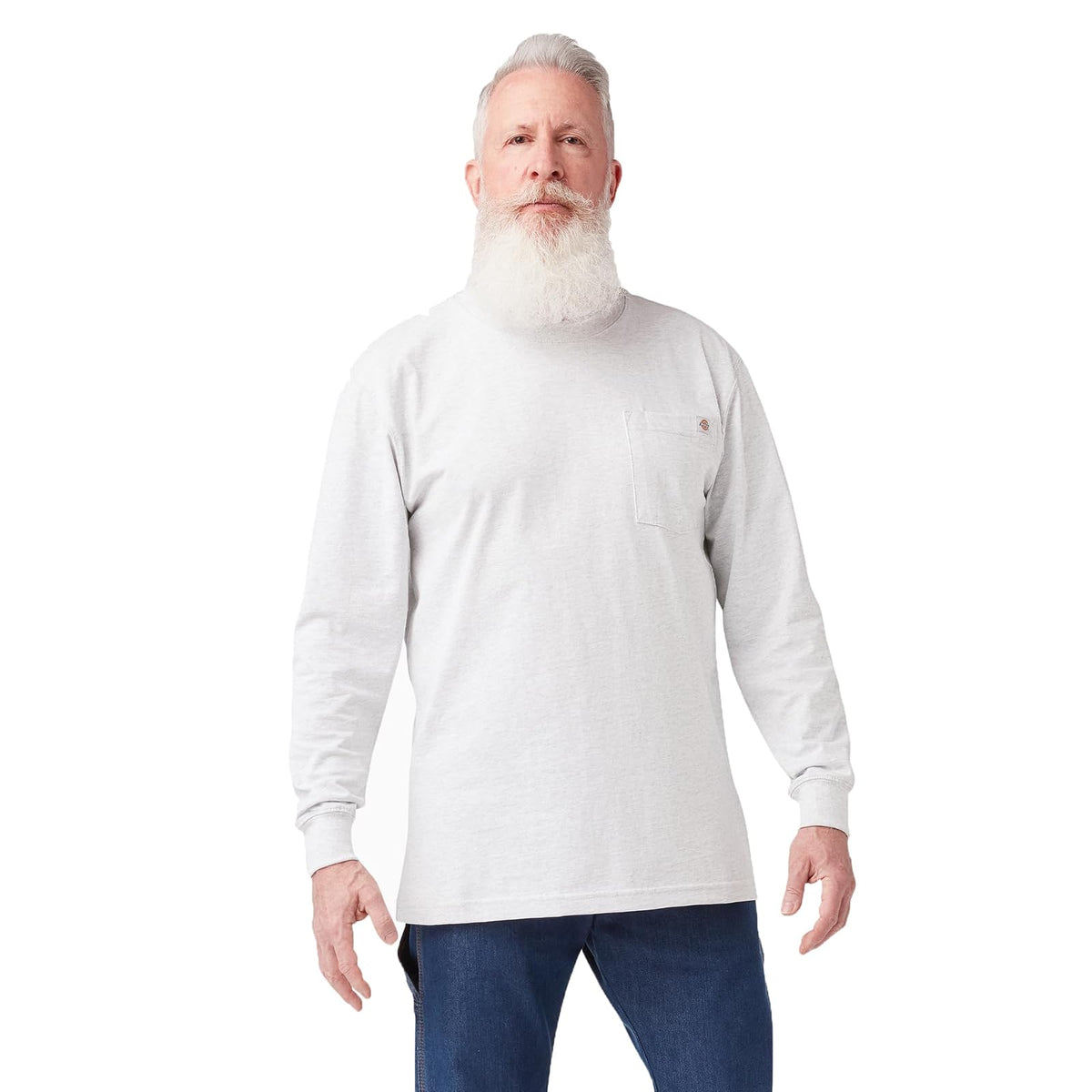 Dickies Camiseta de Manga Larga Hombre Blanca XL - Gris ceniza - G