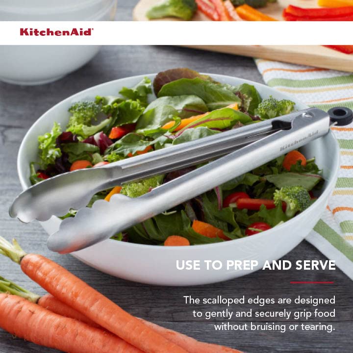 KitchenAid KO091OHSSA Pinzas de acero inoxidable gourmet de 10.63 pulgadas