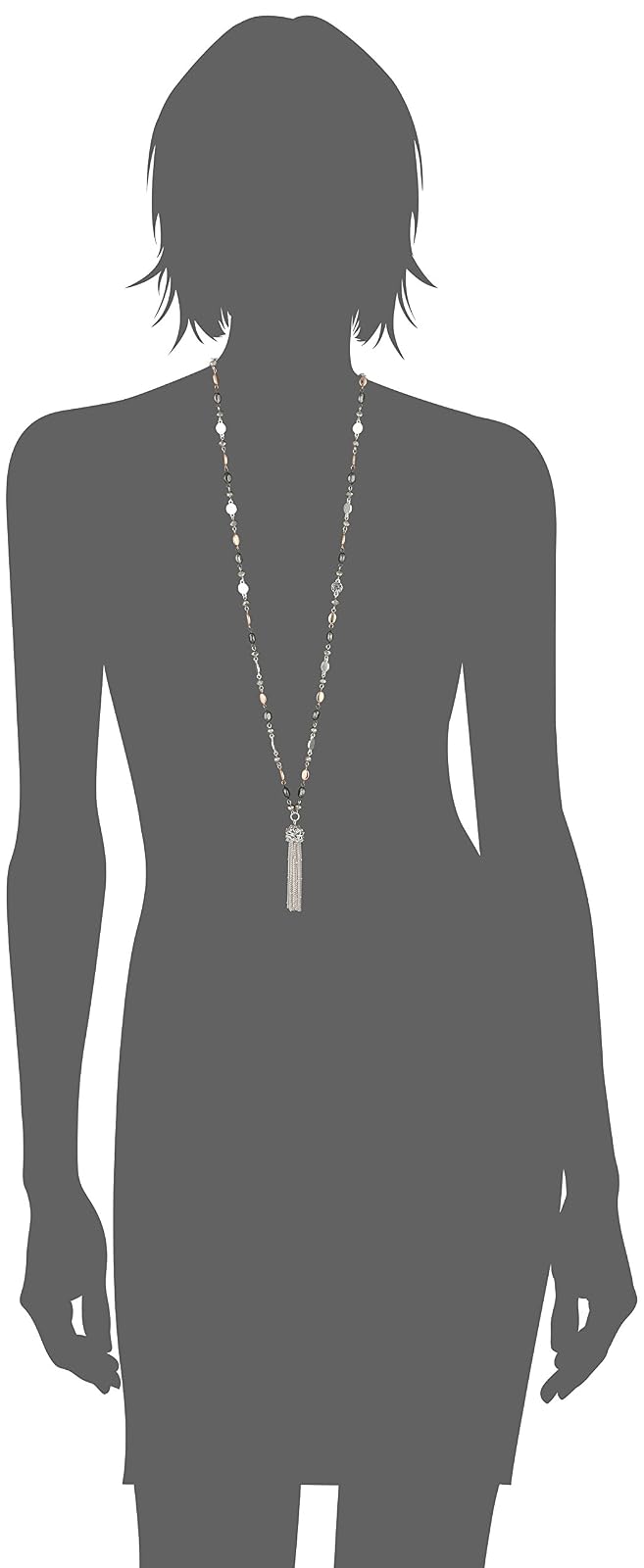Nine West Borla De Abalorio Nk 36 Pulgadas - Tri: Slv/Rgl/Dobladillo, Collar Con Colgante Mujer, Multi, No Hay Talla