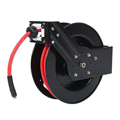 MaxWorks Manguera de Aire Retráctil con Rebobinado Automático y Accesorios de Latón, 50 ft, 80720