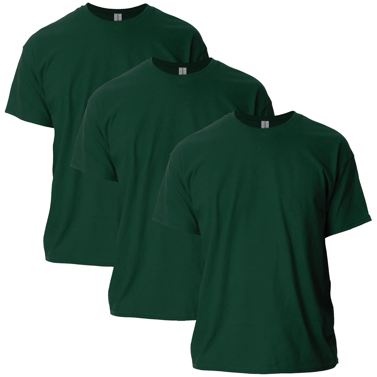 Gildan Playera Ultra Cotton G2000 Multipack para Hombre, Ajuste Clásico - Verde Bosque (paquete de 3) - XXL